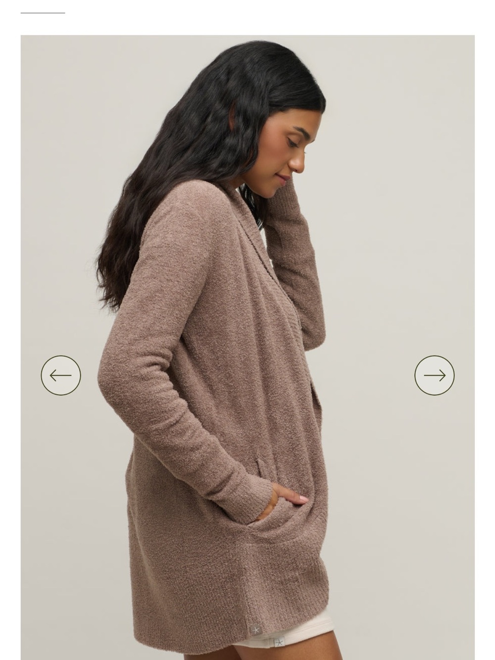 Barefoot Dreams CozyChic Lite Circle Cardi Draped Open-Front Cardigan Sweater - Picture 2 of 7